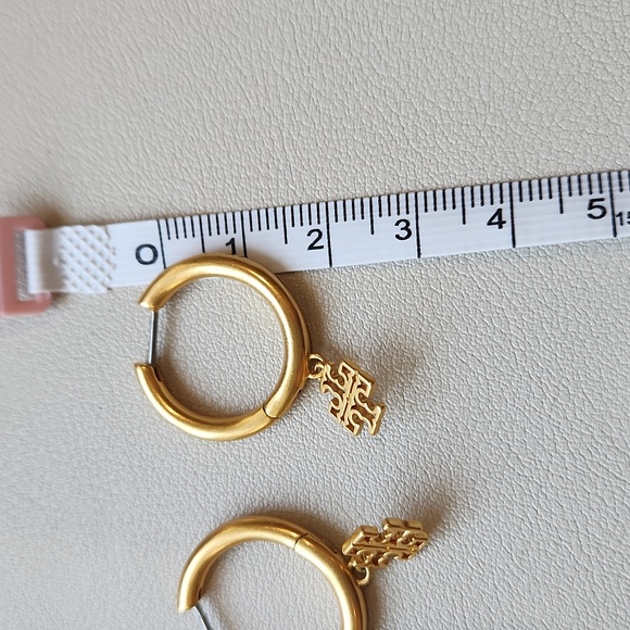 Tory Burch Britten Hoops Charm Earrings - Picture 3 of 3